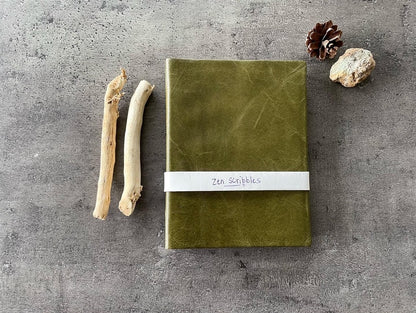 Zen Scribbles Leather Journal Subscription — Handmade Reclaimed Italian Leather Notebook, Choose Your Colors