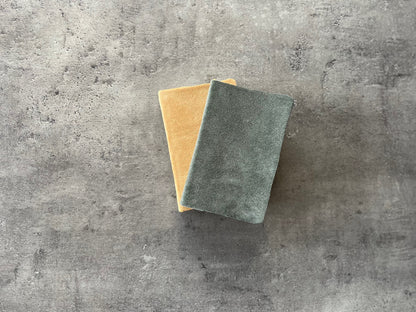 Handmade Suede Pocket Notebook: Thick Cotton Paper, Small Journal