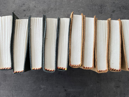 Handmade Suede Pocket Notebook: Thick Cotton Paper, Small Journal