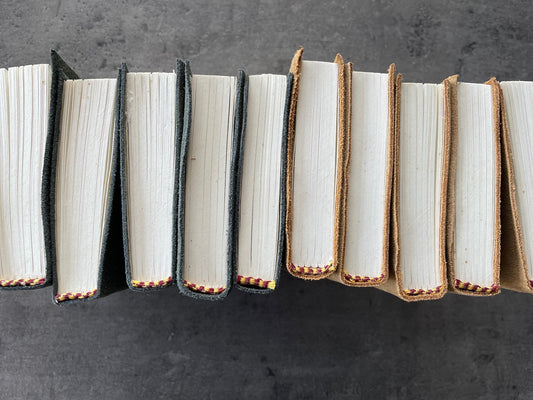 Handmade Suede Pocket Notebook: Thick Cotton Paper, Small Journal