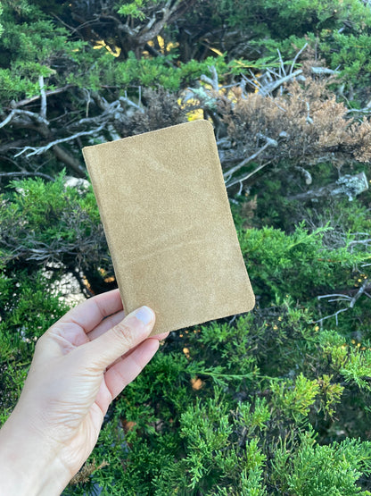 Handmade Suede Pocket Notebook: Thick Cotton Paper, Small Journal