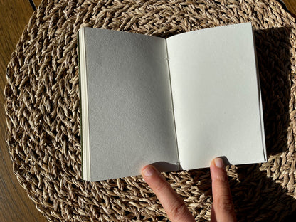 Olive Green Leather Pocket Journal, Handmade Cotton Paper