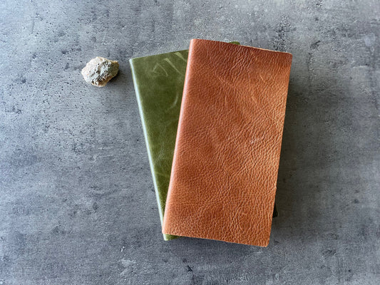 Gorgeous Travel Notebook bound in Reclaimed Italian Leather