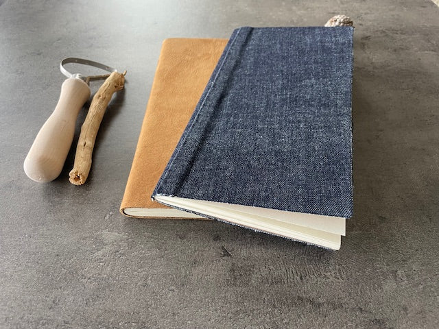 Limited Edition - Frayed Denim Thin Travel Notebook | Reclaimed Denim