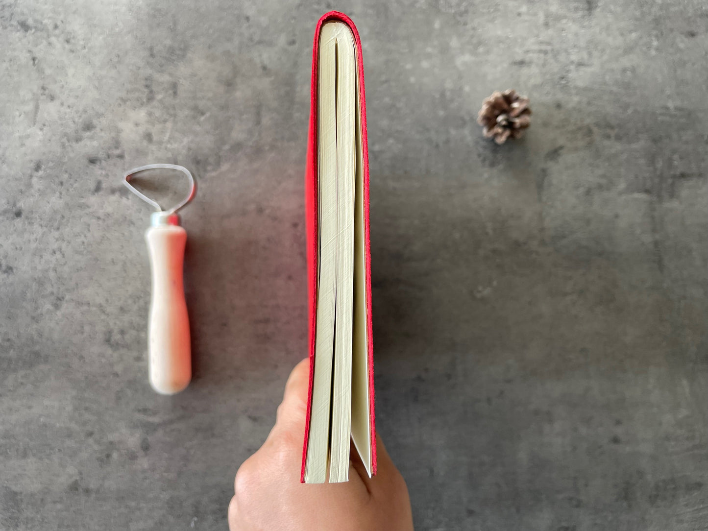 Handmade Red Suede Journal — Leather-Bound Notebook for Writing, Sketching & Gifting