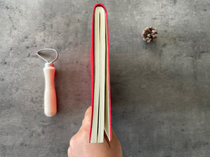 Handmade Red Suede Journal — Leather-Bound Notebook for Writing, Sketching & Gifting