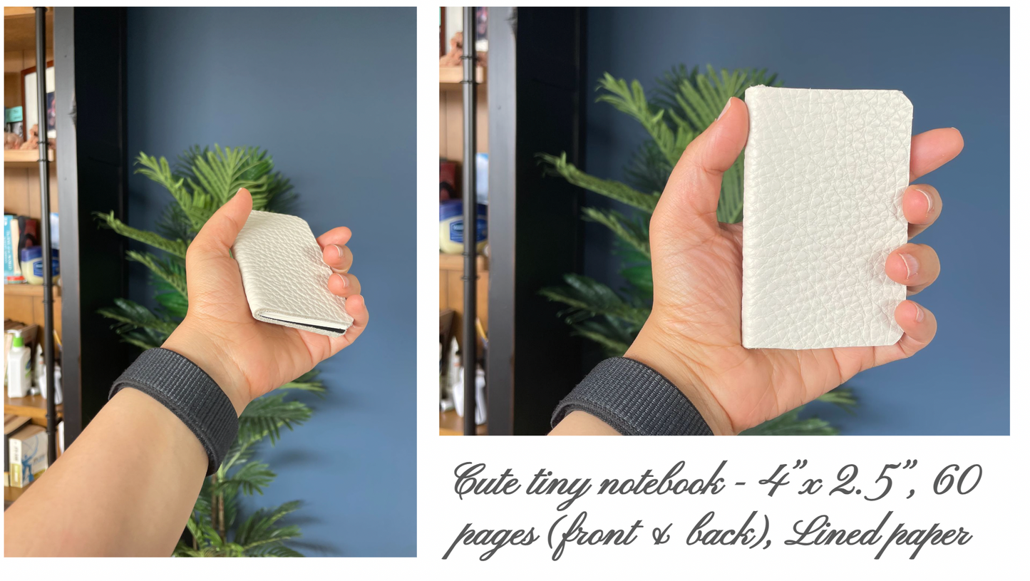Tiny Italian Leather Notebook Pocket Journal A7 Mini Lined Notebook Handmade Minimalist Travel Journal Nano Pocket Notebook Ultra Small