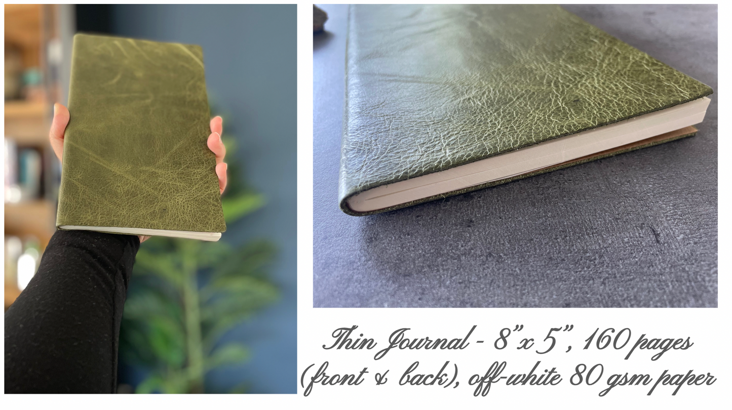 A5 Handmade Italian Leather Journal (5×8) | Reclaimed Leather Notebook
