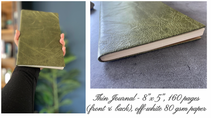 A5 Handmade Italian Leather Journal (5×8) | Reclaimed Leather Notebook