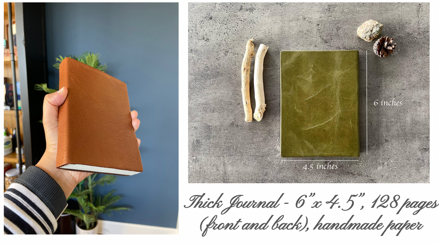 Zen Scribbles Leather Journal Subscription — Handmade Reclaimed Italian Leather Notebook, Choose Your Colors