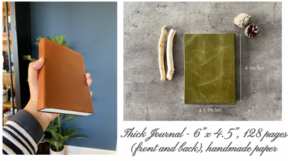 Zen Scribbles Leather Journal Subscription — Handmade Reclaimed Italian Leather Notebook, Choose Your Colors