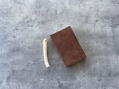 Handmade Suede Pocket Notebook: Thick Cotton Paper, Small Journal